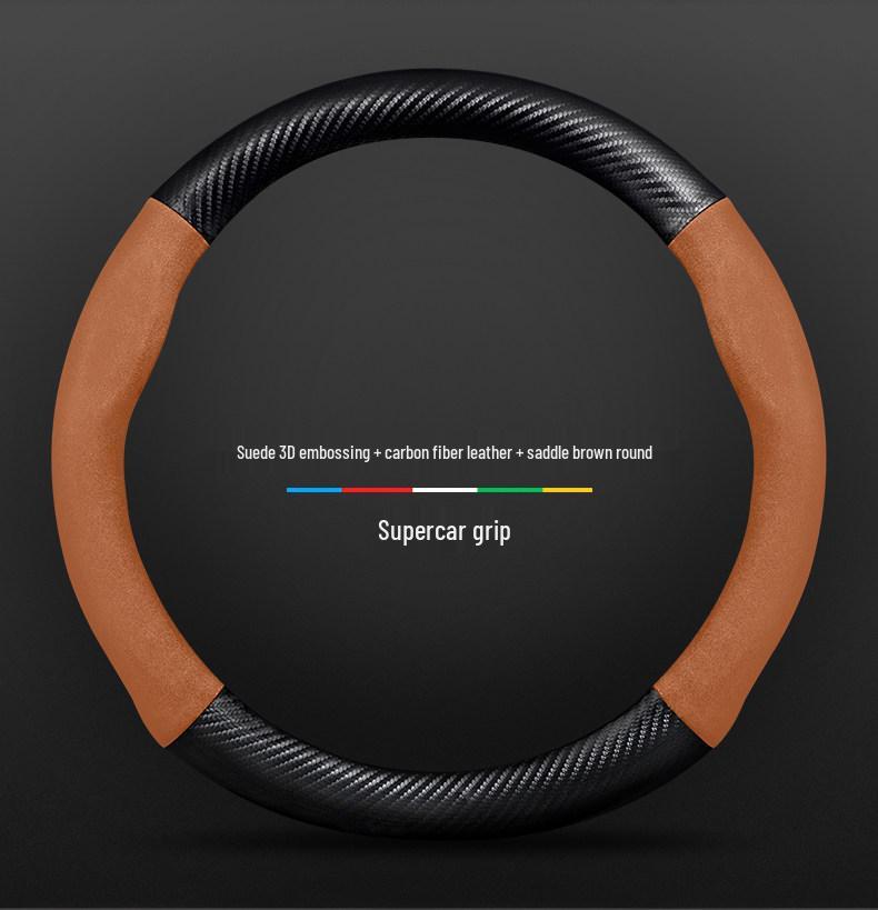 Protiskluzový kožený potah volantu z uhlíkových vláken pro Toyota Prado