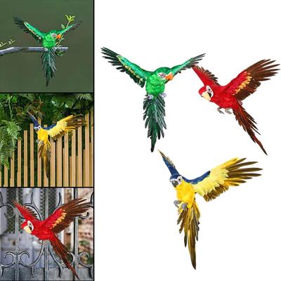 Simulation Vogelgefiederter Papagei Zoo Ornament Modernes Modell Figur für Haus und Garten Hof Foto