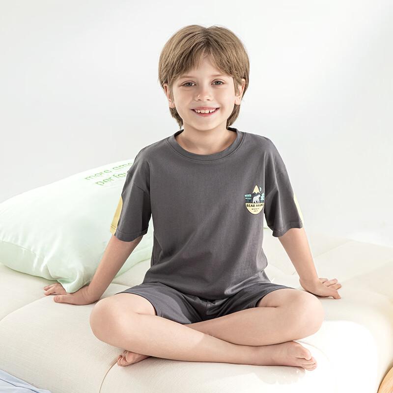 Yingbolun Boys  Summer Pure Cotton Short Sleeve Loungewear Set 160