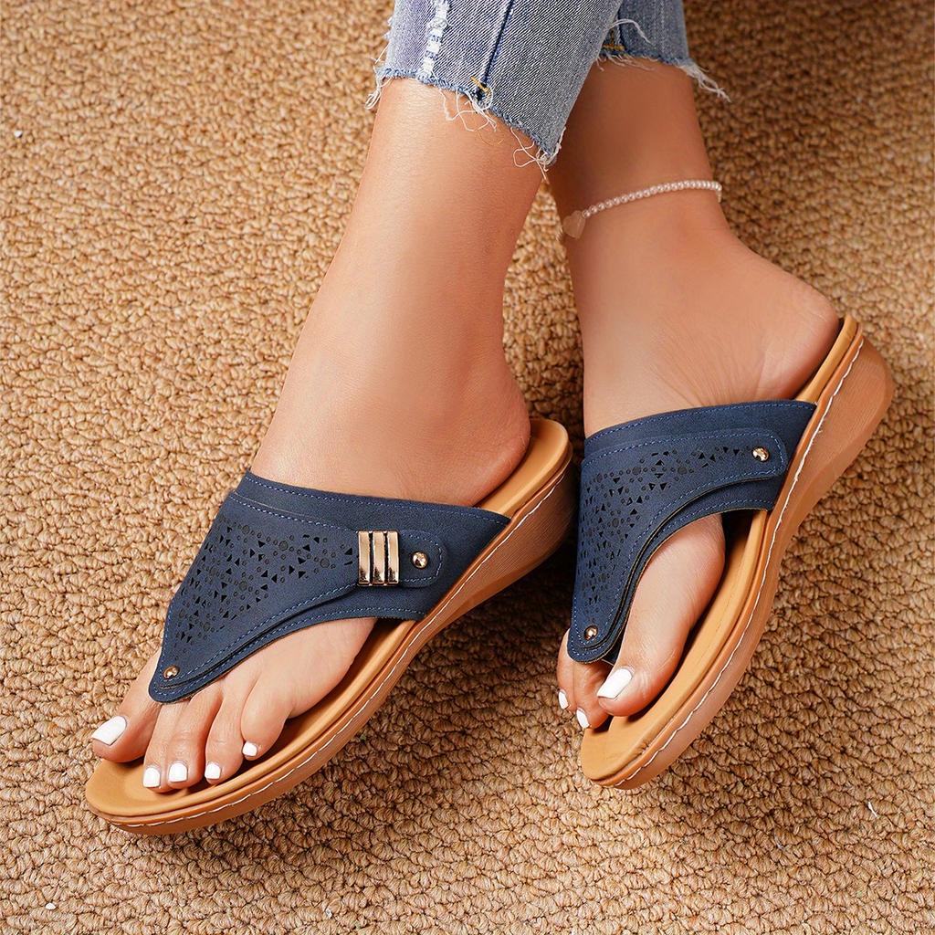 Summer Women's Slippers Round Toe Flat Shoes for Women Slip-on Open Toe Platform Slides Outdoor Beach Anti-slip Woman Flip Flops