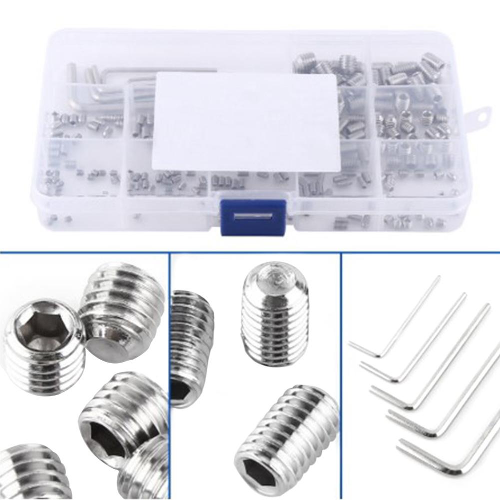 240pcs 304 Stainless Steel M3///M6/M8 Hex Socket Set Screws Assortment Kit