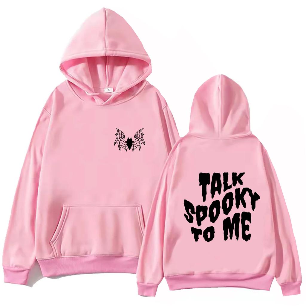 Talk Spooky To Me Halloween Spooky Hoodie Women and Man Printing Spring and Summer Halloween Party Casual Long Sleeve