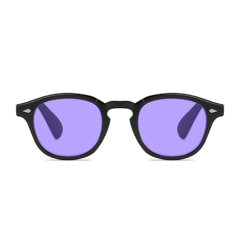 Retro Round Frame Anti-Blue Light Glasses Unisex Outdoor UV-Protective Sunglasses UV400 Ultra-light Eye Protection Eyewear