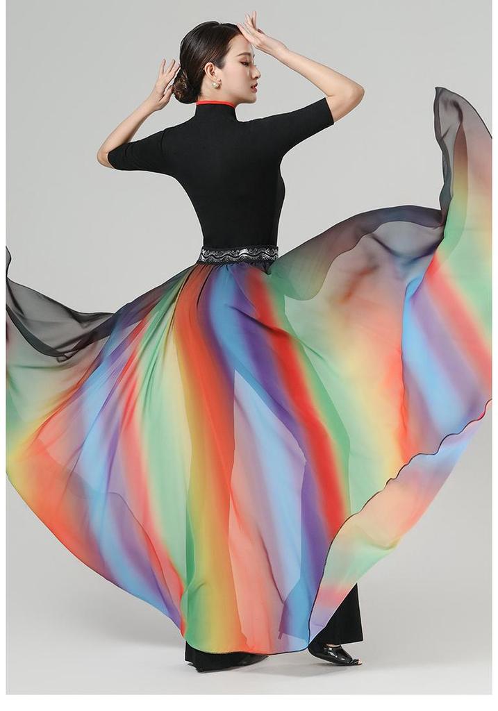 Women's Elegant Bell Sleeve Dancewear Set for Classical Dance, Etiquette, and Fashion Shows