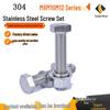 304 Stainless Steel Hex Nut Set M8/M10/M12 with Bolts, Screws, Flat & Spring Washers