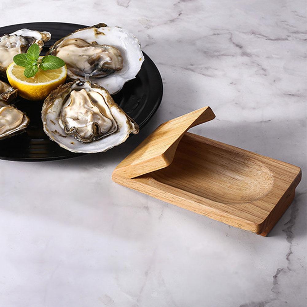 Oyster Shucking Opener Shucker Seafood Clamp Holder Shellfish Hand Clam Shellcrab Sheller Wood Opening Clip Oyster Wood Tray