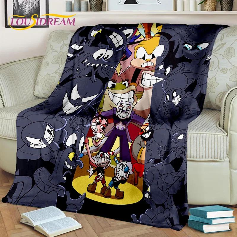 Cuphead Mugman 3D Game Gamer HD Blanket,Soft Throw Blanket for Home Bedroom Bed Sofa Picnic Travel Office Cover Blanket Kid Rest