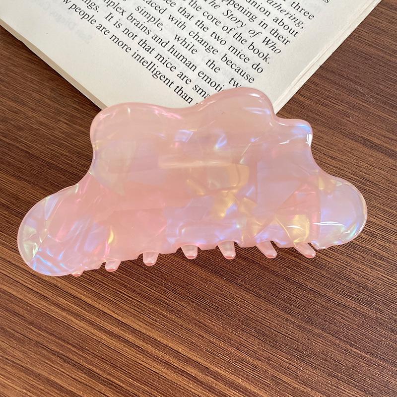 Iridescent Mermaid Claw Clip: Medium Acetate Hair Accessory for Women, Designed for Thin Hair