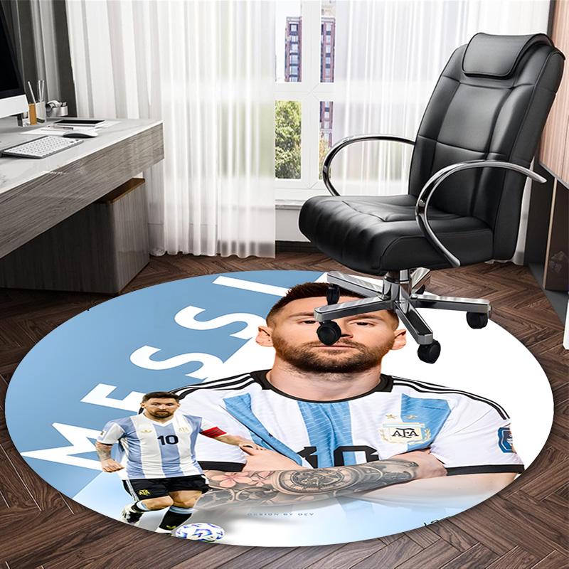 1pc M-Messi3 Carpet, Round Rug, Comfortable, Suitable for Entryways, Living Rooms, Office, And Bedrooms, Christmas Decoration