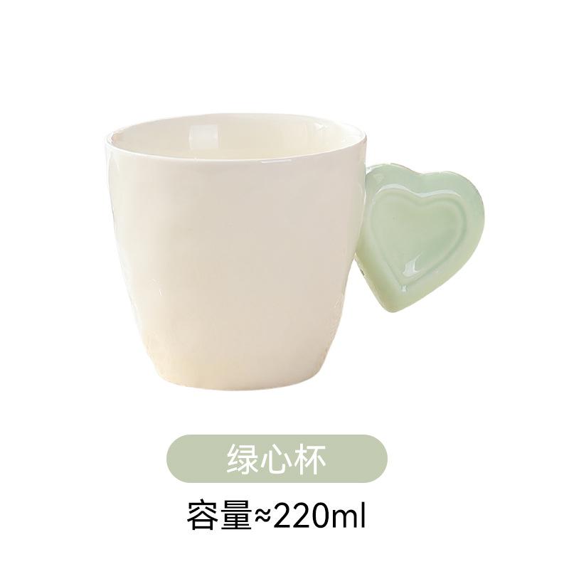 European Ceramic Coffee Mug Heart-shaped Breakfast Milk Mug Delicate Afternoon Tea Floral Cup Heart-shaped Ceramic Water Cup New