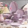 Glazed Purple Lily of the Valley Ceramic Dinnerware Set