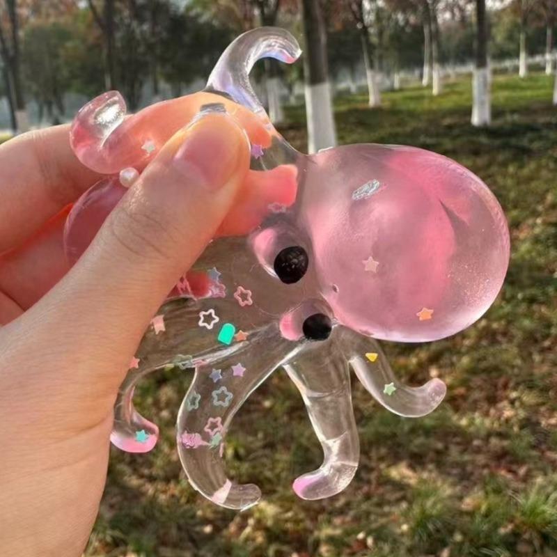 Squishy Morska Ośmiornica Ściskana Zabawka Fidget Symulacja Odstresowująca Powoli Odbijająca Można Rozciągać Sensoryczna Odprężająca Prezent