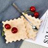 Bamboo Tray Creative Cup Tray Decorative Dessert Pallet Star Flower Shaped Trays Cake Cookie Holder Party Camping Decor Supplies