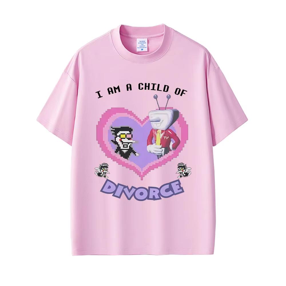 

Game Deltarune Spamton and Tenna I Am Child of Divorce Funny Meme Tshirt Unisex Women Casual pure Cotton Vintage Short Sleeved top 4XL