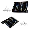 For iPad Pro 11 (2024) Case PC+PU Auto Wake Sleep Tablet Shell with Tri-fold Stand