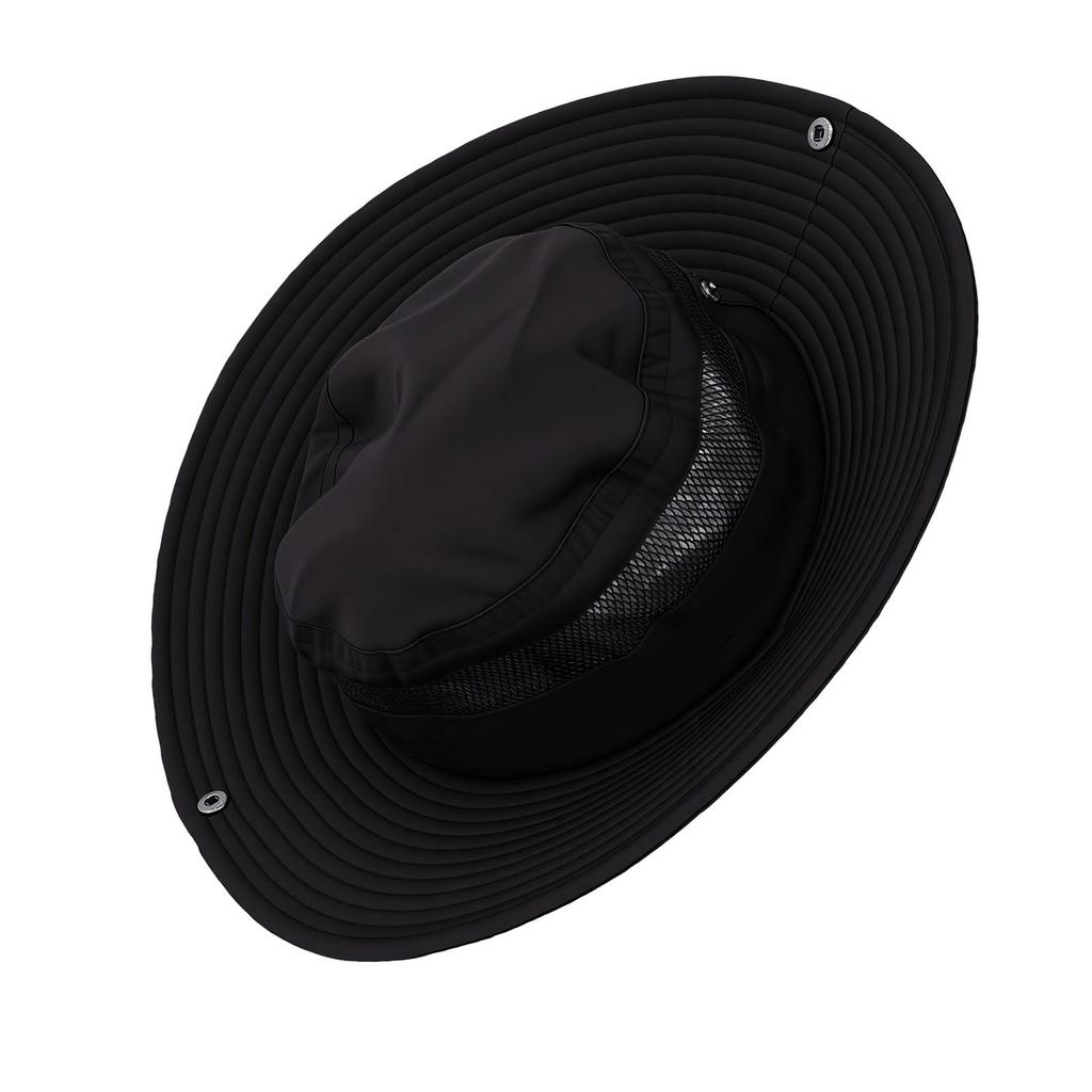 Foldable Sun Hat Wide Brim Bucket Hat Outdoor Sun Protection Hat Breathable Mesh Hat for Fishing Hiking Camping Black