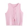 Western Style 2025 Summer New Women clothes All-Match round Neck Sleeveless Slim fit Plain Stitch Short Jacket 5536128