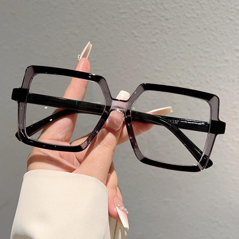 

KAMMPT Square Glasses Fashion New in Oversized Candy Color Optical Frames Women Trendy Brand Design Blue Light Blocking Eyewear transparent lenses
