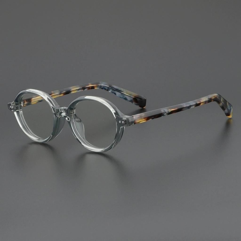 Oval Glasses for Women Retro Acetate Vintage Glasses Frame Optical Round Men Female Brown Green Clear Lens Unisex