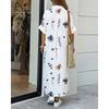 Women's Floral Printed Shirt Dress Casual Commute Fashion Dress for Europe America Crossborder