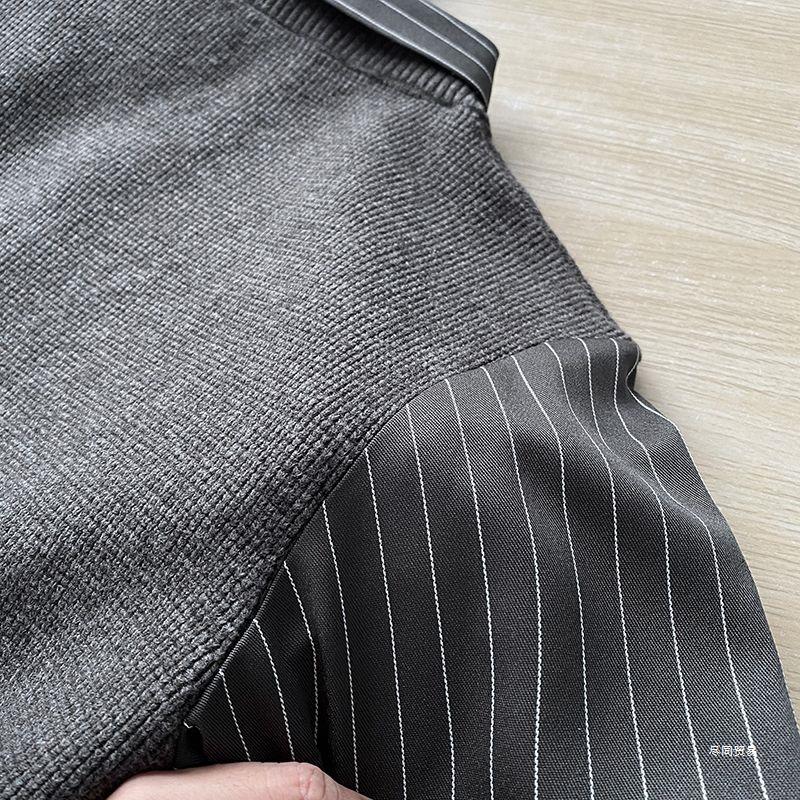 British-Style Knit Vest Shirt: Soft, Textured, Casual Two-in-One Sweater for Men - Perfect for Autumn and Winter.