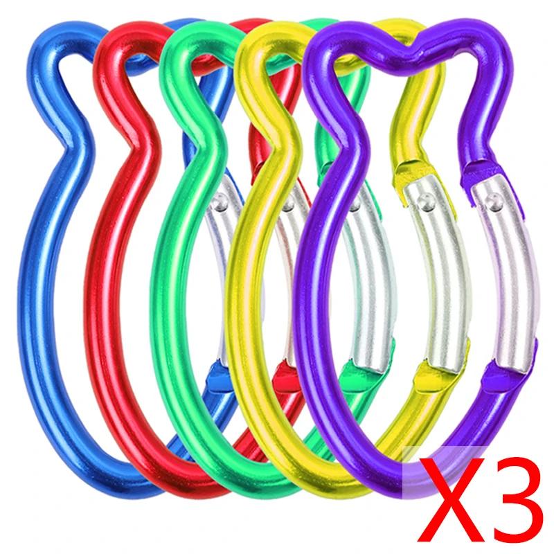 Mini-Karabiner-Schlüsselanhänger Aluminiumlegierung D-Ring Feder-Schnapphaken für Schlüssel Camping Wandern Zubehör