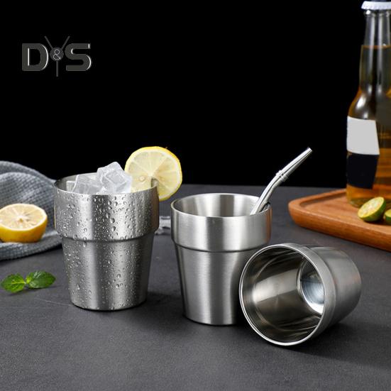 201 Stainless Steel Cup Stackable Drinking Mug Double Wall Vacuum Insulated Coffee Cup Reusable Drinkware for Home Camping Outdoor Activities