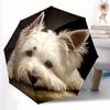 New Design Umbrella Featuring a West Highland White Terrier Pattern, a Single Automatic Folding Umbrella, Portable And Foldabl