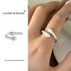 Bague chat Lanzhi en argent sterling 925 – Bijou de luxe léger pour index ouvert