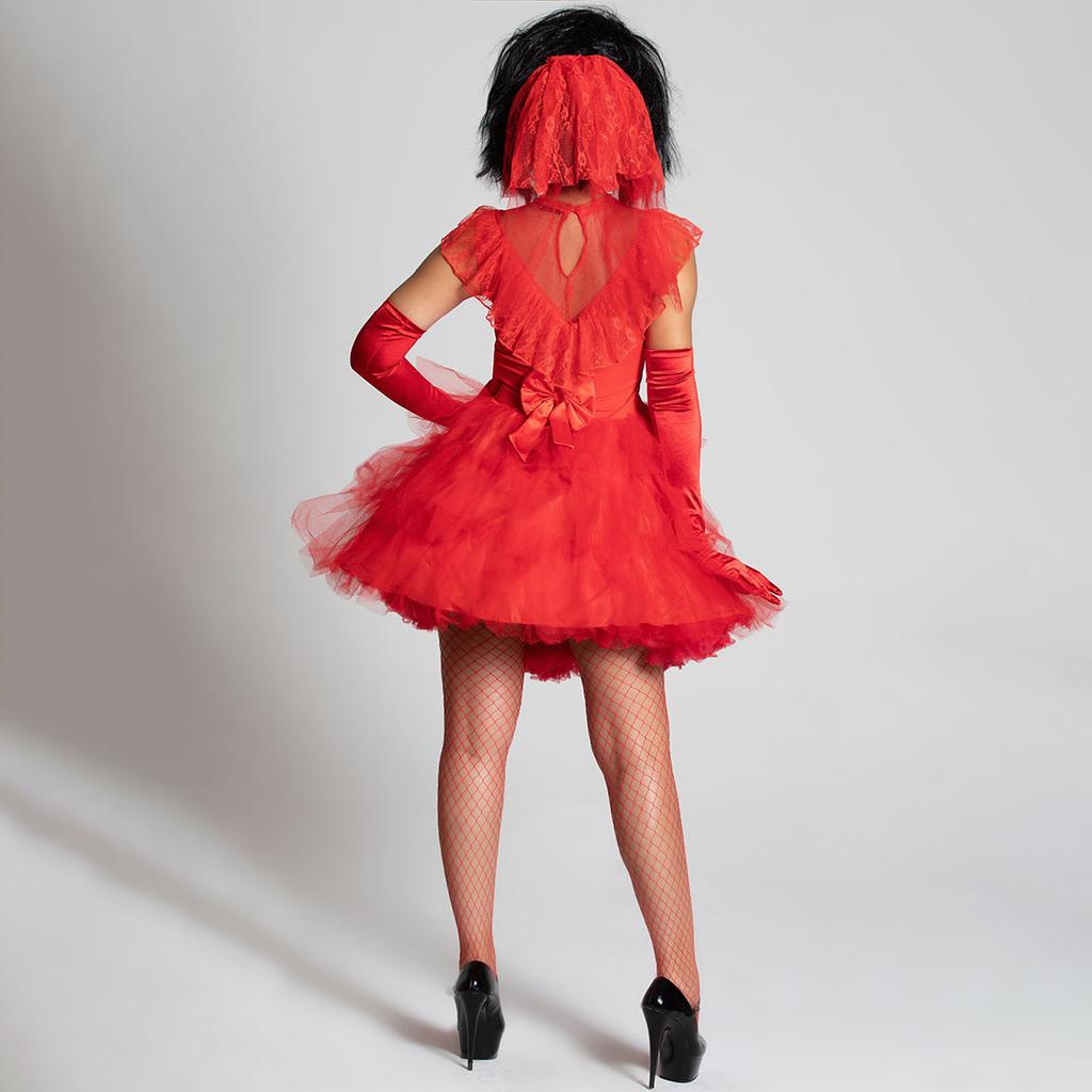 Weibliches Geister-Brautkostüm Halloween rotes Gaze-Kleid Zombie Bühnenkostüm Festival Themenparty Cos Performance-Kostüm