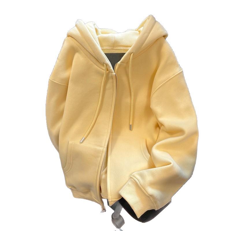 Chic Plus Size Fleece-Lined Cardigan - Cozy Solid Color Outerwear for Autumn & Winter 2025
