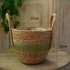 T02C!Handwoven Straw Flower Pot Indoor Plants Container Laundry Storage Basket For Garden Home Decoration