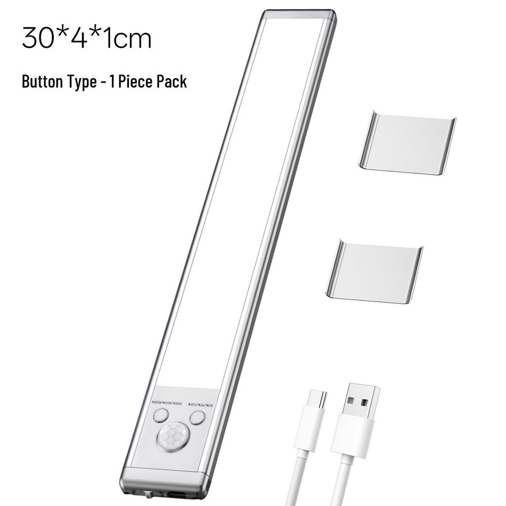 Ultra-thin LED Sensor Light: Human Motion-Activated, Self-Adhesive, Rechargeable Night Light for Cabinets and Displays