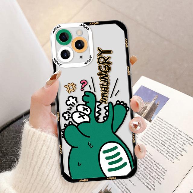 

Чехлы для телефонов Iphone11, чехол для Iphone 11 14 Pro Max 12 13 Mini Xr X Xs 7 8 Plus Se 2022 2020, прозрачная задняя крышка с рисунком из мультфильма