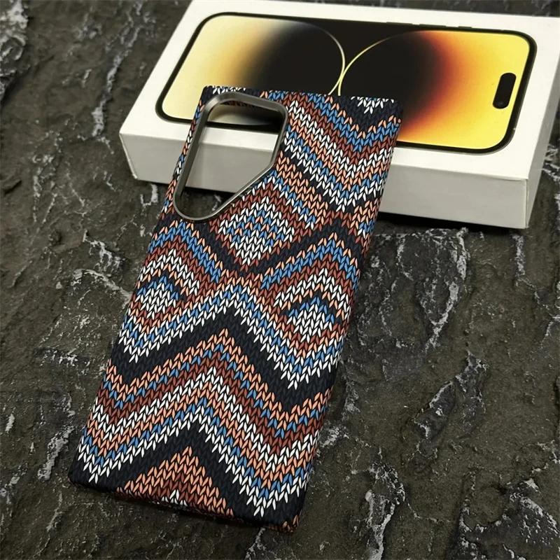 

Чехол Magsafe из тонкого кевларового материала в богемном стиле с защитой от падений для Samsung S25 Ultra S24 Plus, оригинальный чехол из углеродного волокна с магнитным покрытием For Galaxy S24 Ultra