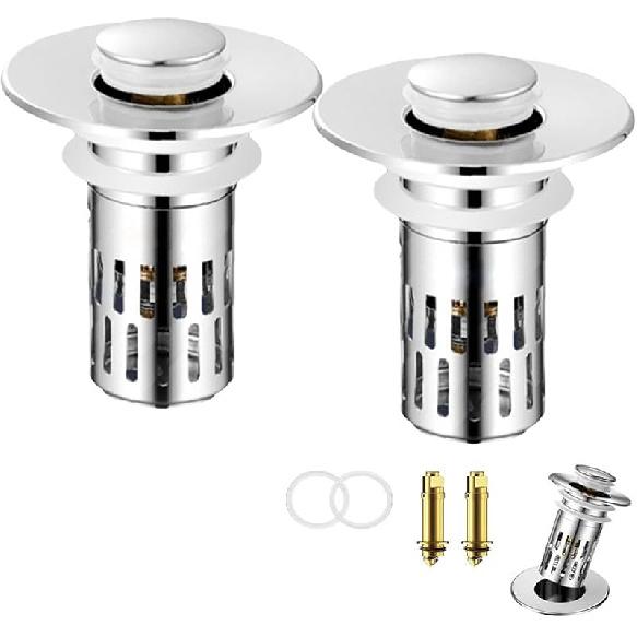Ailsion Stainless Steel Floor Drain Filter Bathroom Sink, Whimsyard Sink Drain, Composition Sink Stopper, Stellaya Drain Filter, Multi Purpose Drain 2pcs