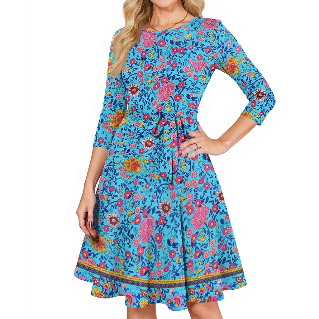 Women's Cocktail Dresses 3/4 Sleeve Vintage Wedding Guest Dress