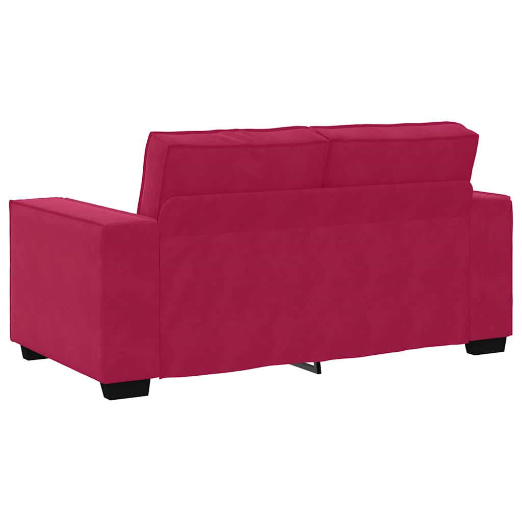 2 Seater Sofa Burgundy Red 160 x 78 x 84 cm Velvet