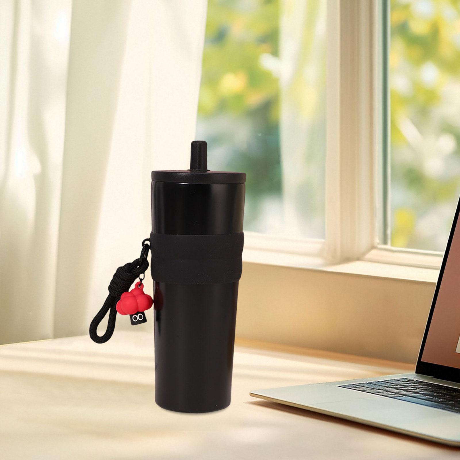 

Insulated Water Bottle Leakproof Lightweight Stainless Steel Tumbler with Carry чёрный