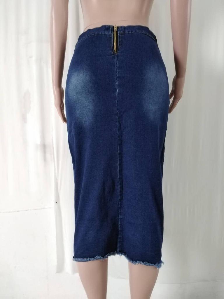 Wish Four-color Eight-size Strap Corns Wash Denim Skirt
