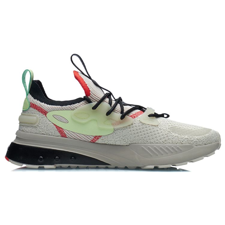 Li-Ning Jizhu Integrated Weave Trendy Casual Low-Top Running Shoes Men Sneakers White Gray AGLR189-1