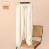 2025 Stylish Simple Nine-Point Fleece-Lined Loose Pants for Petite Women