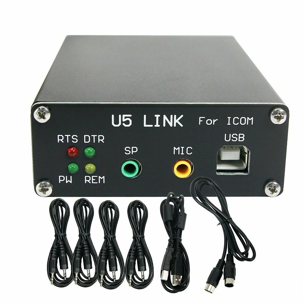 For U5 Link For ICOM Radio Connector With Power Interface DIN8-DIN8/13 Pc66 For HRD/DM780/LOGG32 Accessories