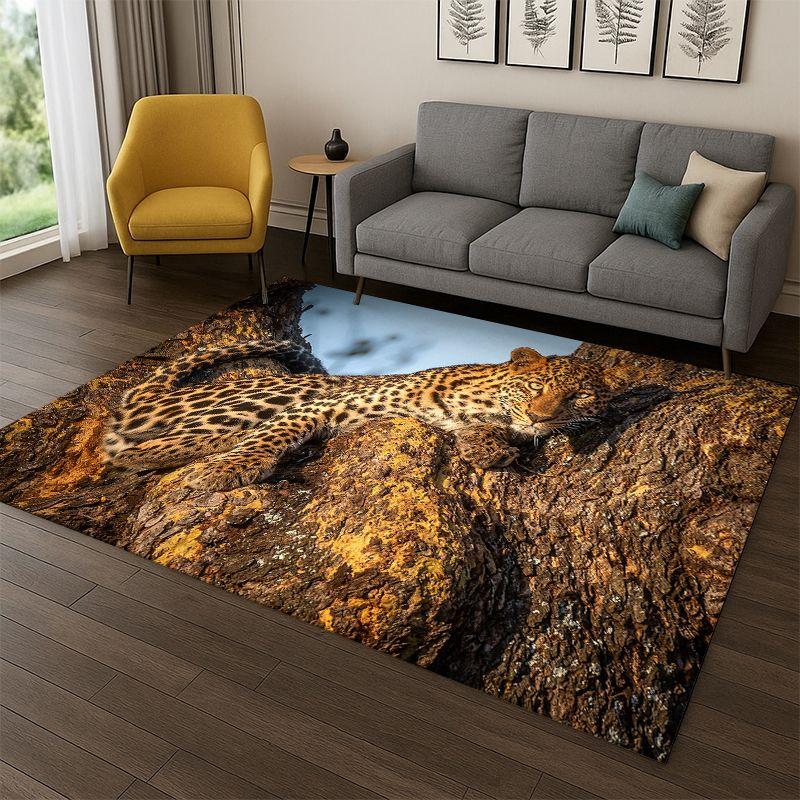 Leopard Cheetah Beast Animal Carpet Rug for Bedroom Living Room Sofa Playroom Doormat Home Decor,Kid Play Area Rug Non-slip