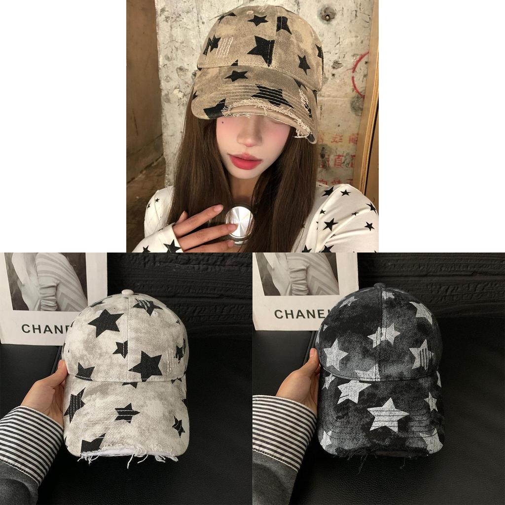 Bestickte Kappe mit Sternenhimmel und Sonnenschutz für lässige Streetwear und Sonnenschutz