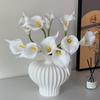High-End Realistic White Calla Lily Artificial Flower Arrangement for Indoor Decoration - Perfect for Living Room or Dining Table