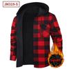 Herren Blaue Karo-Kapuzen-Fleece-gefütterte Warme Winter-Hemdjacke