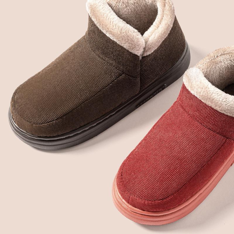 Elderly Cotton Slippers Men's New Indoor Home Warmth Velvet Thick-soled Non-slip Medium and Old Cotton Shoes Women's