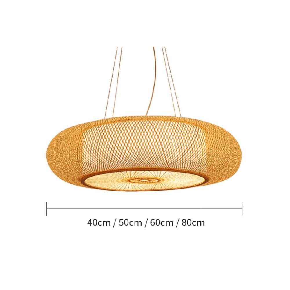 Round Natural Handmade Retro Classics Wicker Hand-woven Bamboo Pendant Light Rattan Pendant Light Bamboo Hanging Lampshade