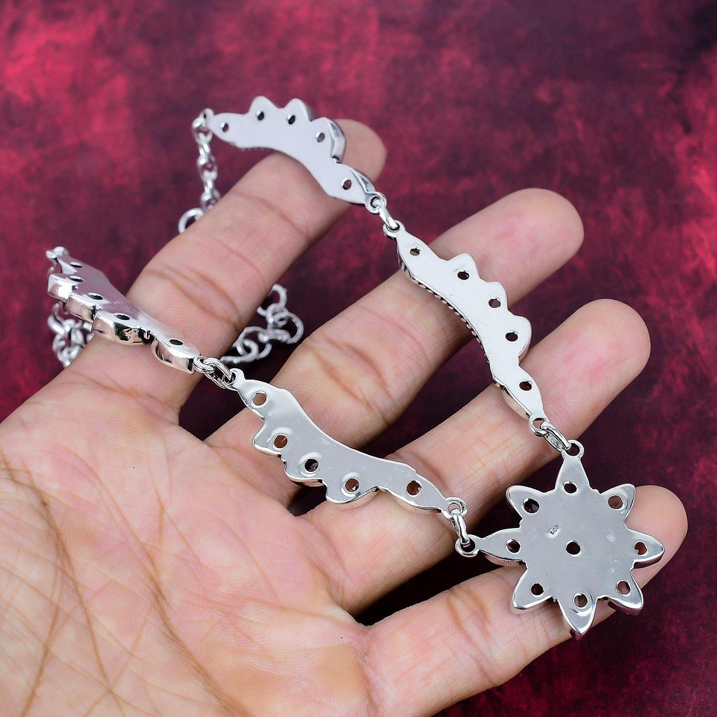 White Topaz 925 Solid Sterling Silver Necklace, Handmade Gemstone Jewelry Necklace, For Thanksgiving